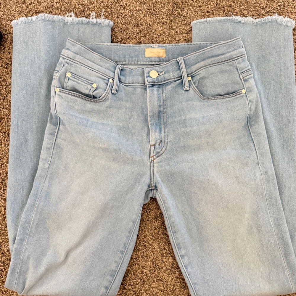 MOTHER Light Wash Straight Leg Jeans